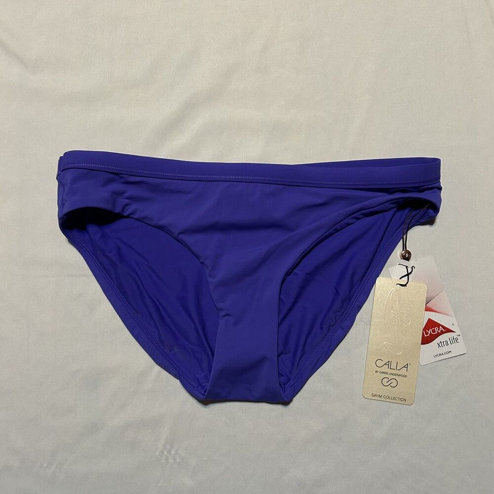 Calia Swim Bottom Small Womens Purple Core Mid Rise Bikini Swimwear NWT